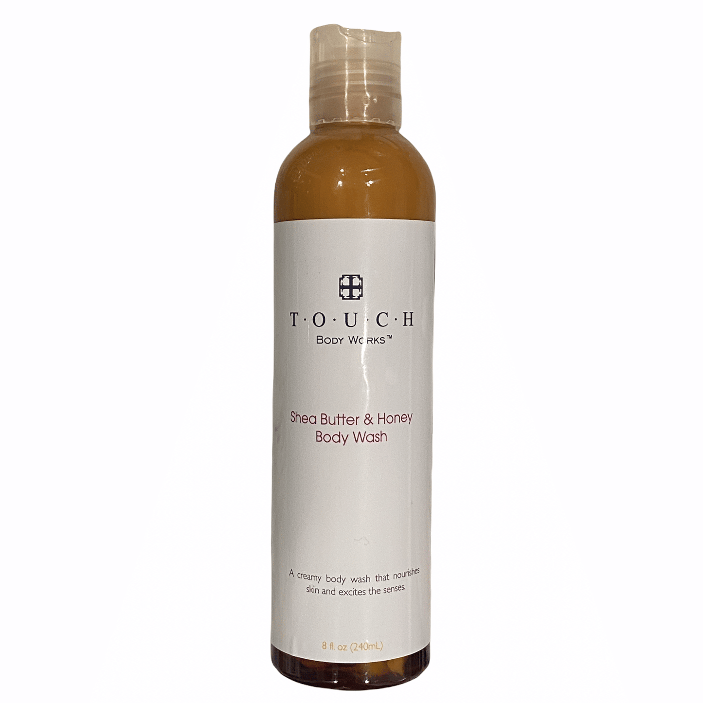 bottle of shea butter and honey body wash hydrate dry skin